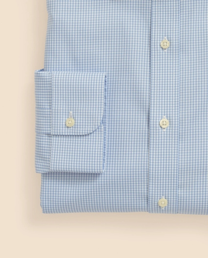 Big & Tall Stretch Supima® Cotton Non-Iron Pinpoint Oxford Ainsley Collar, Gingham Dress Shirt, image 6