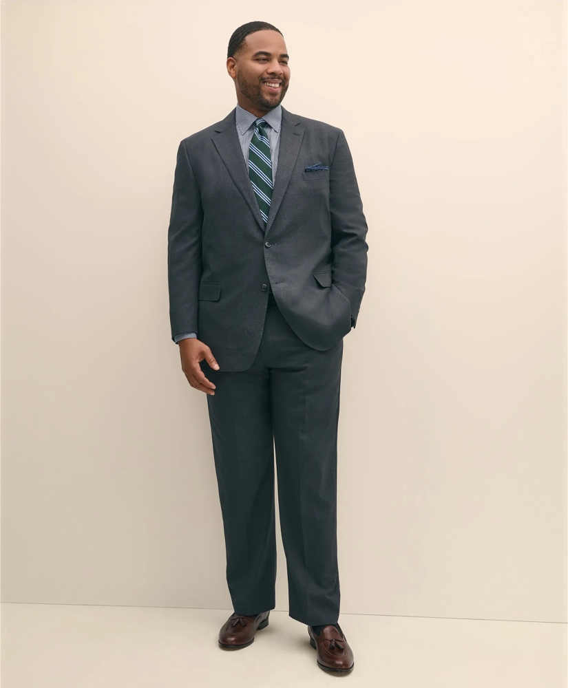 Big & Tall Stretch Supima® Cotton Non-Iron Pinpoint Oxford Ainsley Collar, Gingham Dress Shirt, image 2