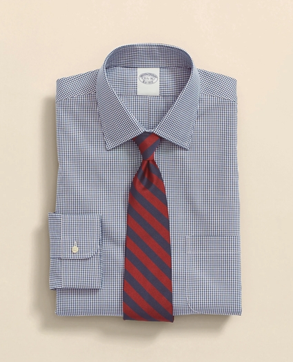 Big & Tall Stretch Supima® Cotton Non-Iron Pinpoint Oxford Ainsley Collar, Gingham Dress Shirt, image 4