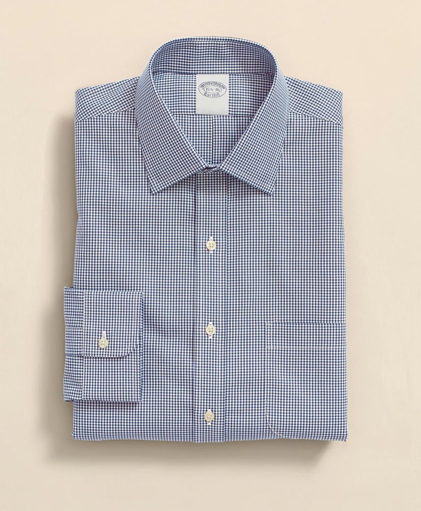 Big & Tall Stretch Supima® Cotton Non-Iron Pinpoint Oxford Ainsley Collar, Gingham Dress Shirt, image 5