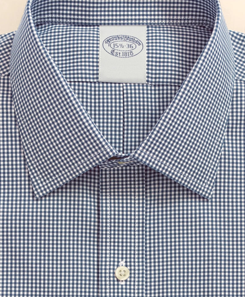 Big & Tall Stretch Supima® Cotton Non-Iron Pinpoint Oxford Ainsley Collar, Gingham Dress Shirt, image 6