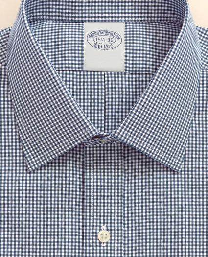 Big & Tall Stretch Supima® Cotton Non-Iron Pinpoint Oxford Ainsley Collar, Gingham Dress Shirt, image 6