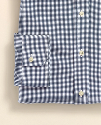 Big & Tall Stretch Supima® Cotton Non-Iron Pinpoint Oxford Ainsley Collar, Gingham Dress Shirt, image 7