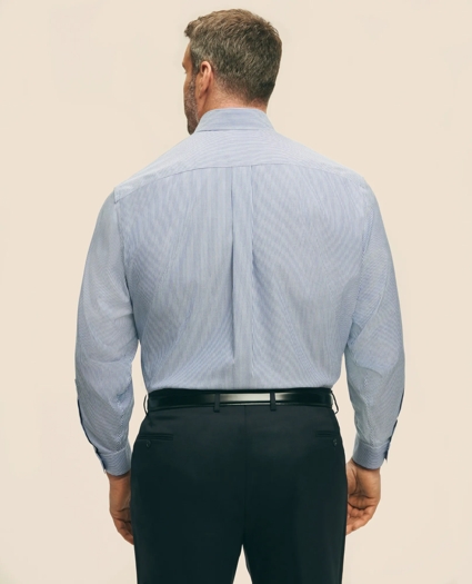 Big & Tall Stretch Supima® Cotton Non-Iron Pinpoint Oxford Button-Down Collar, Candy Stripe Dress Shirt, image 4