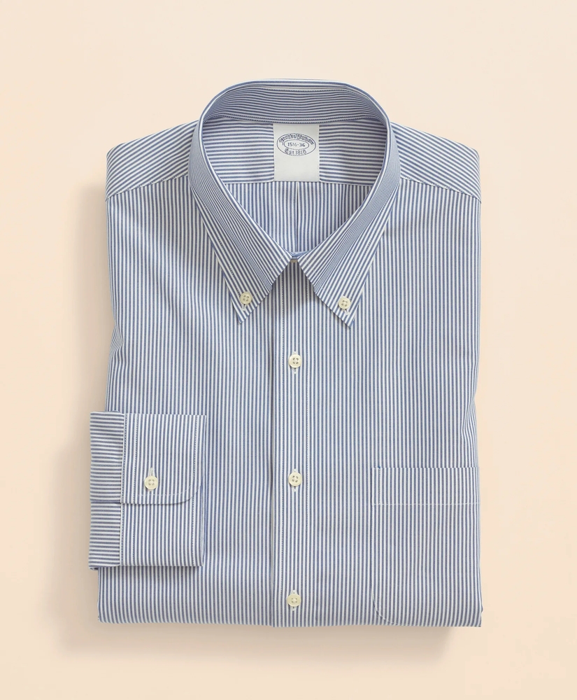 Big & Tall Stretch Supima® Cotton Non-Iron Pinpoint Oxford Button-Down Collar, Candy Stripe Dress Shirt, image 5