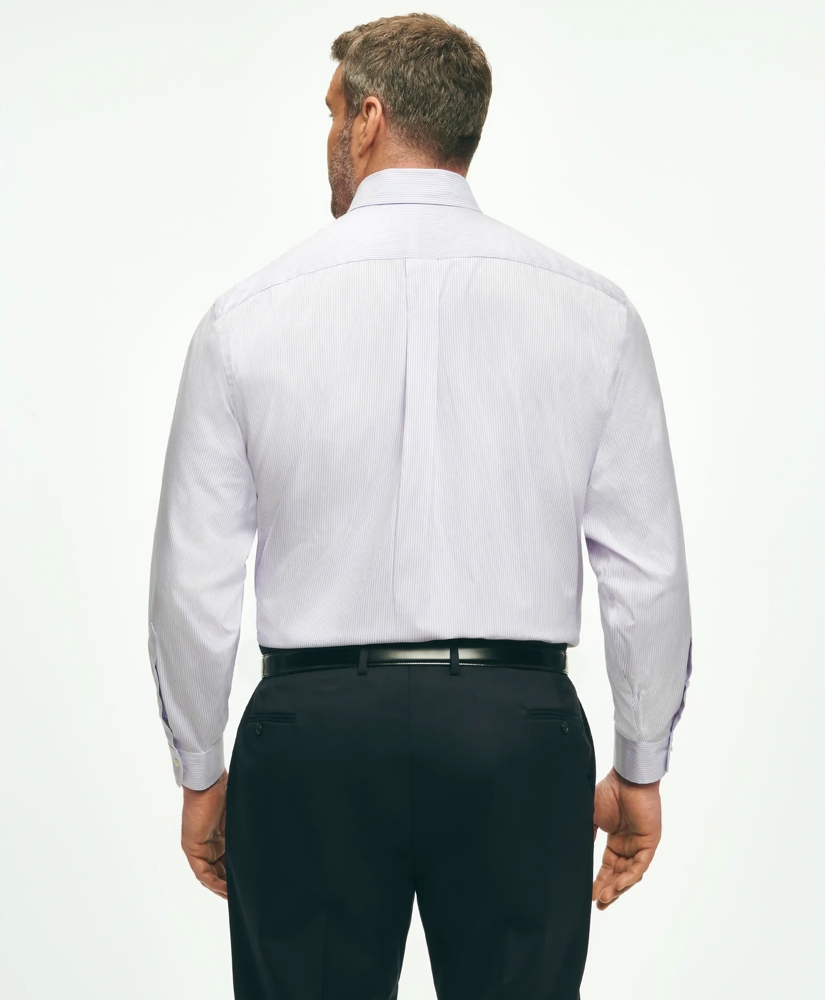 Big & Tall Stretch Supima® Cotton Non-Iron Pinpoint Oxford Button-Down Collar, Candy Stripe Dress Shirt, image 2