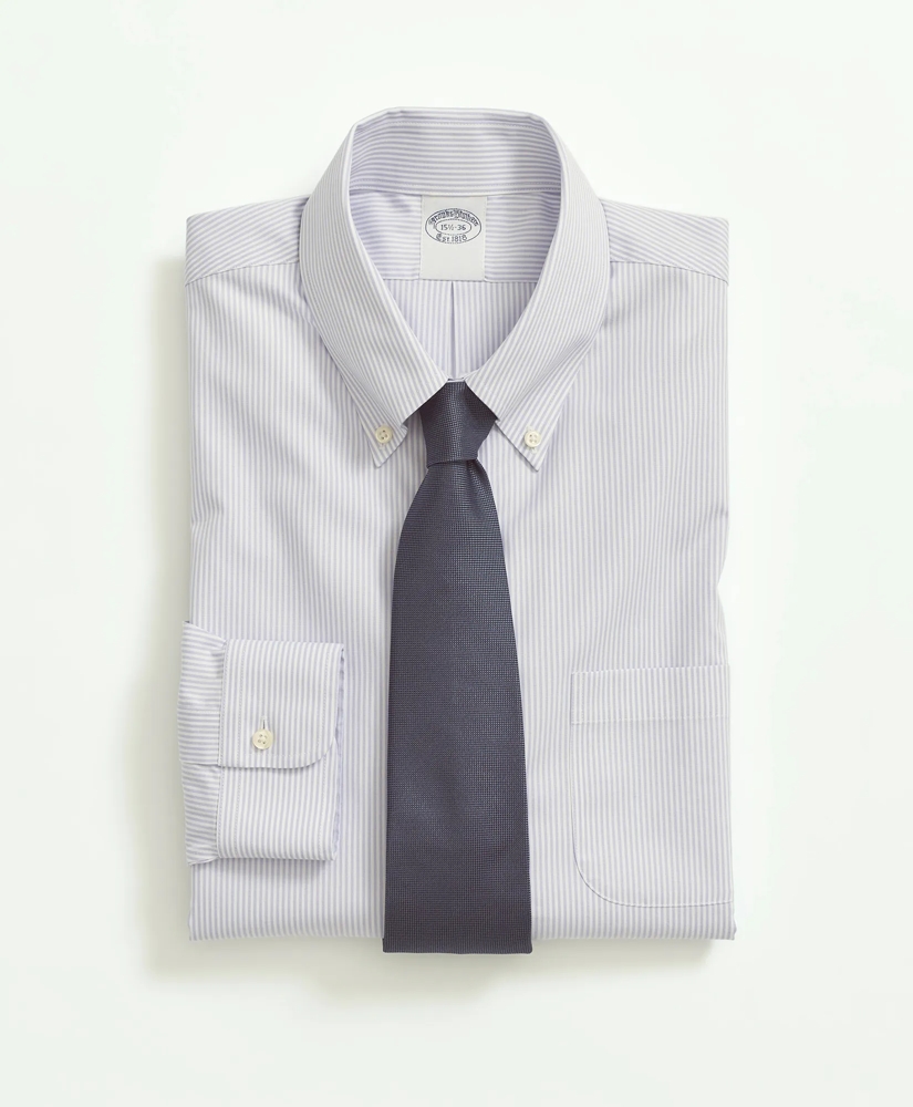 Big & Tall Stretch Supima® Cotton Non-Iron Pinpoint Oxford Button-Down Collar, Candy Stripe Dress Shirt, image 3