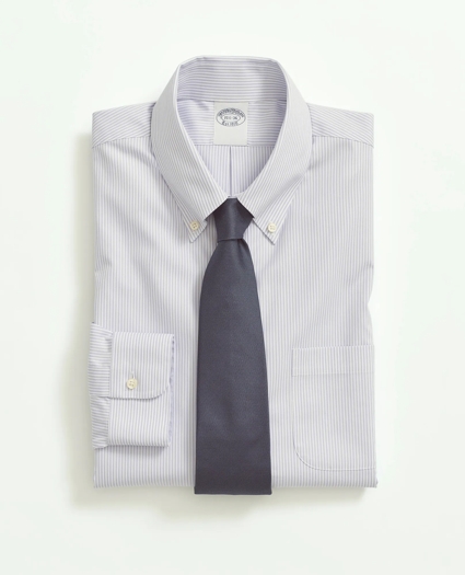 Big & Tall Stretch Supima® Cotton Non-Iron Pinpoint Oxford Button-Down Collar, Candy Stripe Dress Shirt, image 3