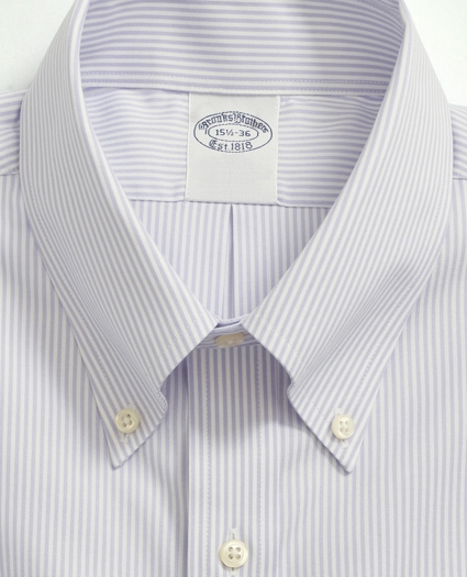 Big & Tall Stretch Supima® Cotton Non-Iron Pinpoint Oxford Button-Down Collar, Candy Stripe Dress Shirt, image 6