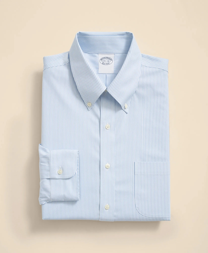 Big & Tall Stretch Supima® Cotton Non-Iron Pinpoint Oxford Button-Down Collar, Candy Stripe Dress Shirt, image 3
