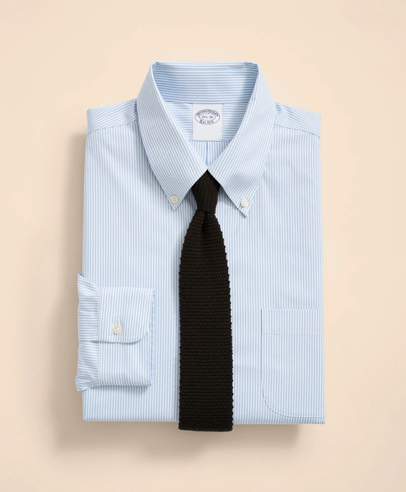 Big & Tall Stretch Supima® Cotton Non-Iron Pinpoint Oxford Button-Down Collar, Candy Stripe Dress Shirt, image 6