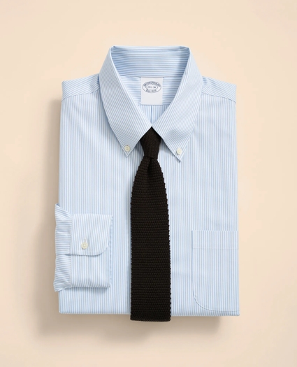 Big & Tall Stretch Supima® Cotton Non-Iron Pinpoint Oxford Button-Down Collar, Candy Stripe Dress Shirt, image 6