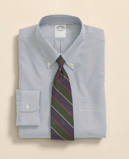 Big & Tall Stretch Supima® Cotton Non-Iron Pinpoint Oxford Button-Down Collar, Candy Stripe Dress Shirt, image 3