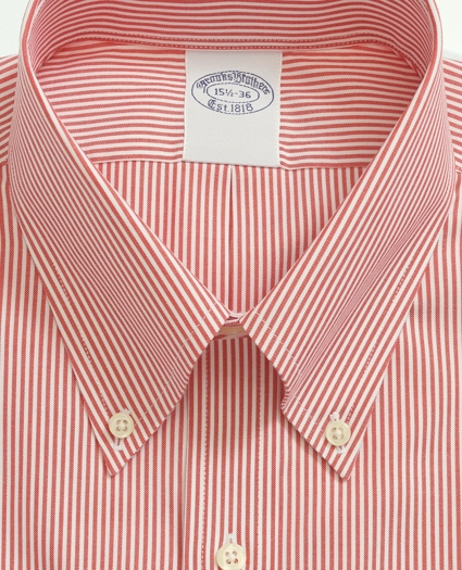 Big & Tall Stretch Supima® Cotton Non-Iron Pinpoint Oxford Button-Down Collar, Candy Stripe Dress Shirt, image 2