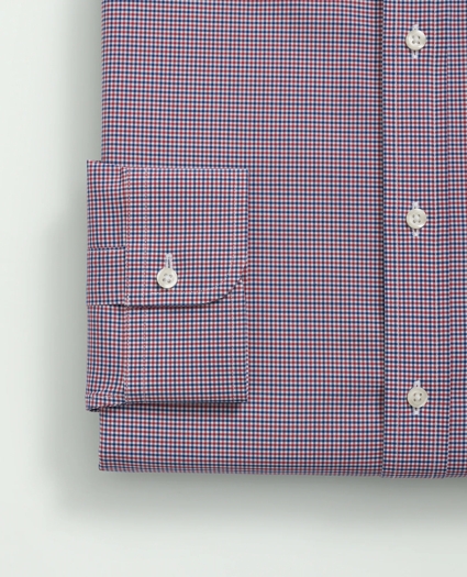 Big & Tall Stretch Supima® Cotton Non-Iron Poplin Polo Button-Down Collar, Checked Dress Shirt, image 3