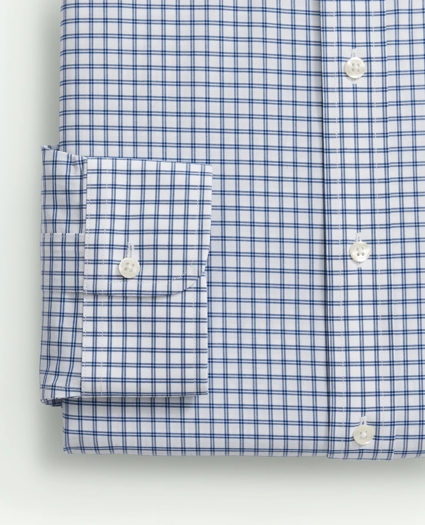 Stretch Big & Tall Supima® Cotton Non-Iron Poplin English Spread Collar, Double Windowpane Dress Shirt, image 6