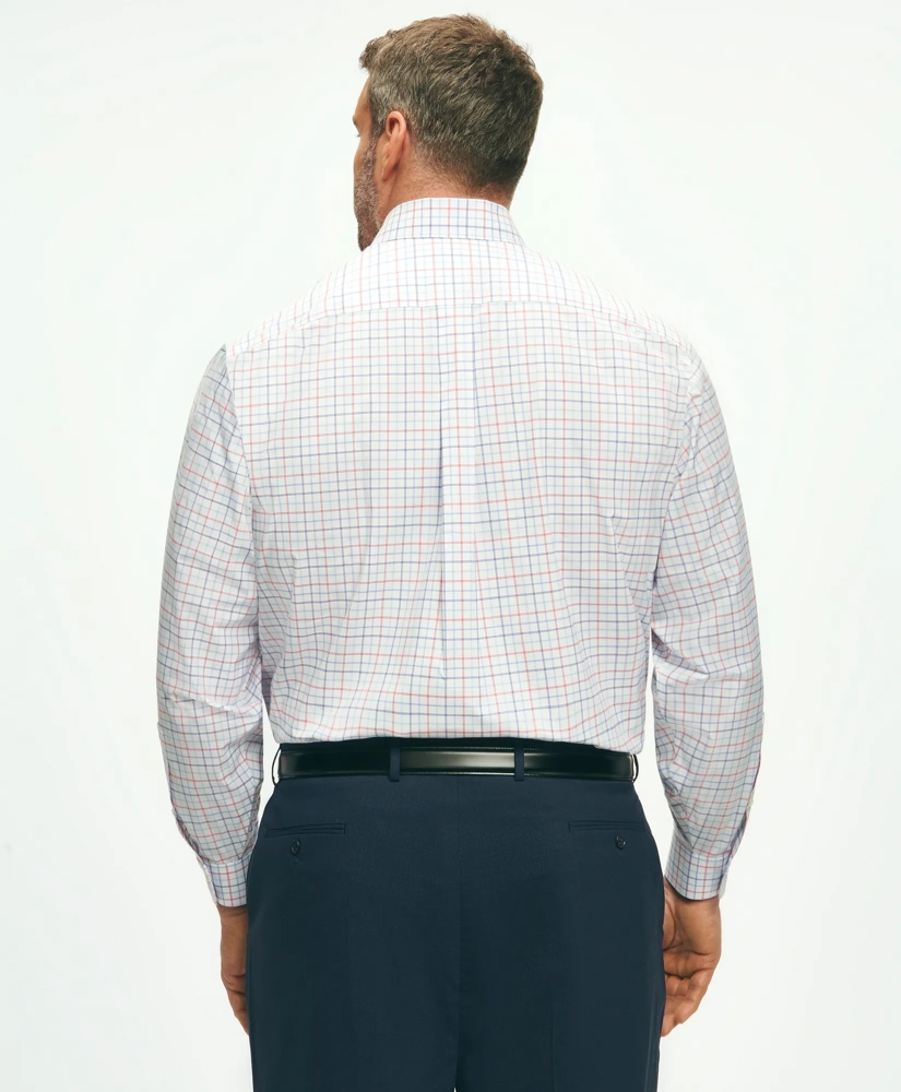 Stretch Big & Tall Supima® Cotton Non-Iron Poplin Polo Button Down Collar, Multi Windowpane Dress Shirt, image 2