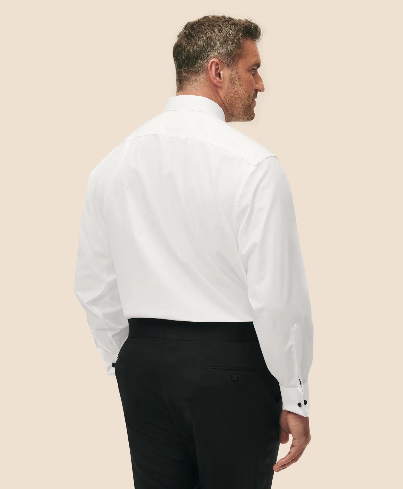 Big & Tall Non-Iron Supima® Cotton Poplin Londoner Collar, Tuxedo Shirt, image 2