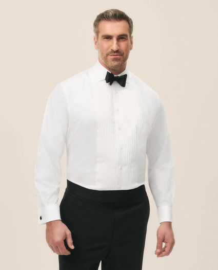 Big & Tall Supima® Cotton Poplin English Collar, 10-Pleat Tuxedo Shirt, image 1