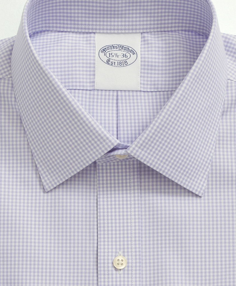 Big & Tall Stretch Supima® Cotton Non-Iron Pinpoint Oxford Ainsley Collar, Gingham Dress Shirt, image 2