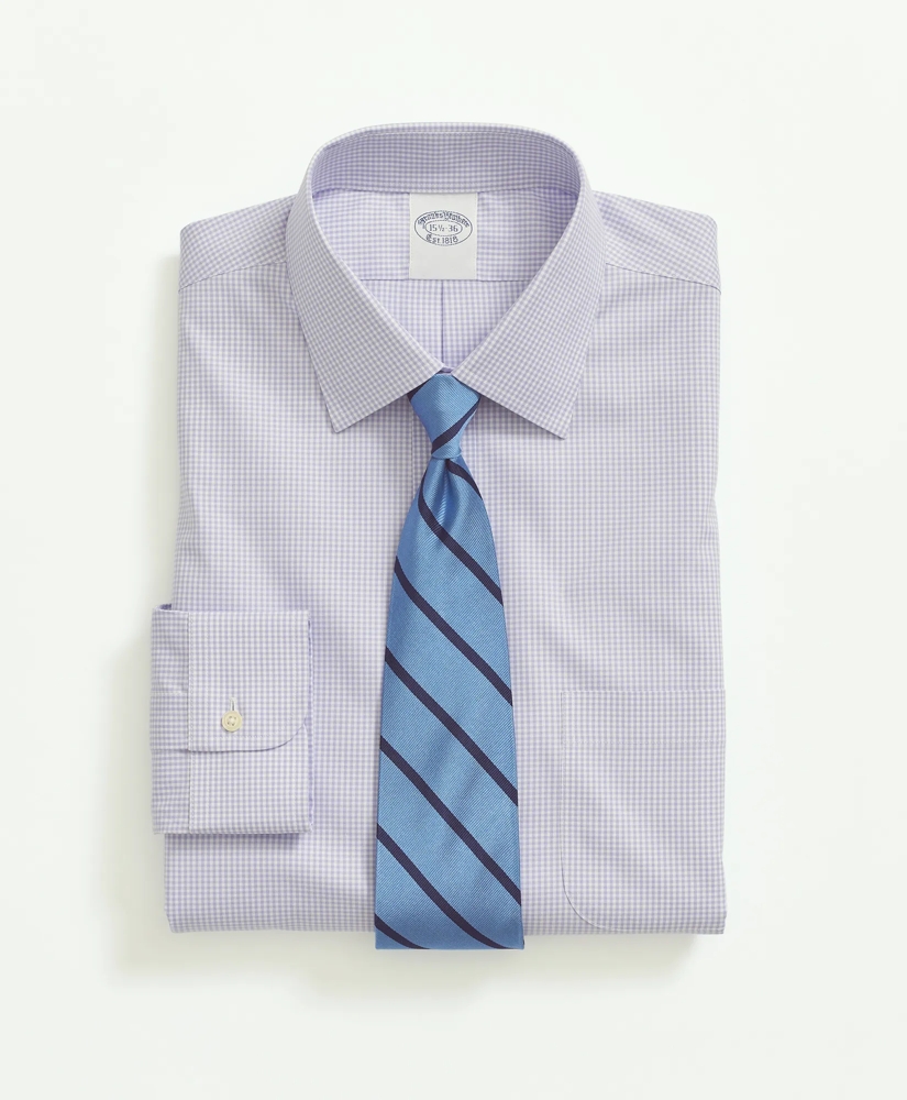 Big & Tall Stretch Supima® Cotton Non-Iron Pinpoint Oxford Ainsley Collar, Gingham Dress Shirt, image 3