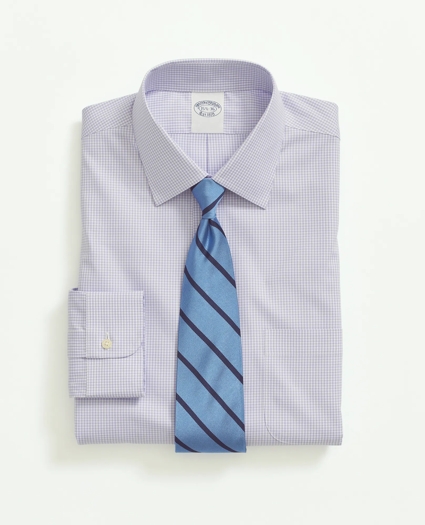 Big & Tall Stretch Supima® Cotton Non-Iron Pinpoint Oxford Ainsley Collar, Gingham Dress Shirt, image 3