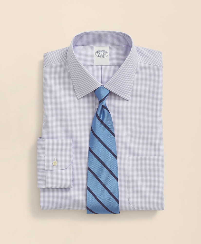 Big & Tall Stretch Supima&reg; Cotton Non-Iron Pinpoint Oxford Ainsley Collar, Gingham Dress Shirt, image 3
