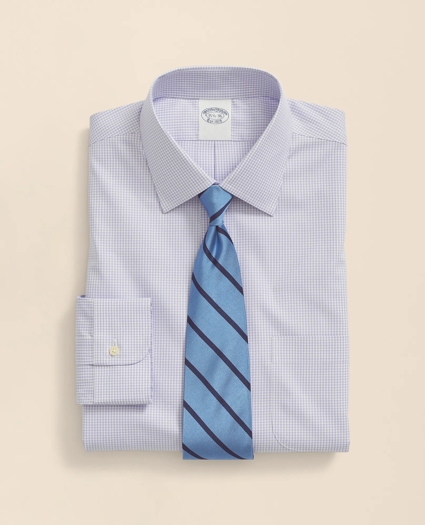 Big & Tall Stretch Supima&reg; Cotton Non-Iron Pinpoint Oxford Ainsley Collar, Gingham Dress Shirt, image 3