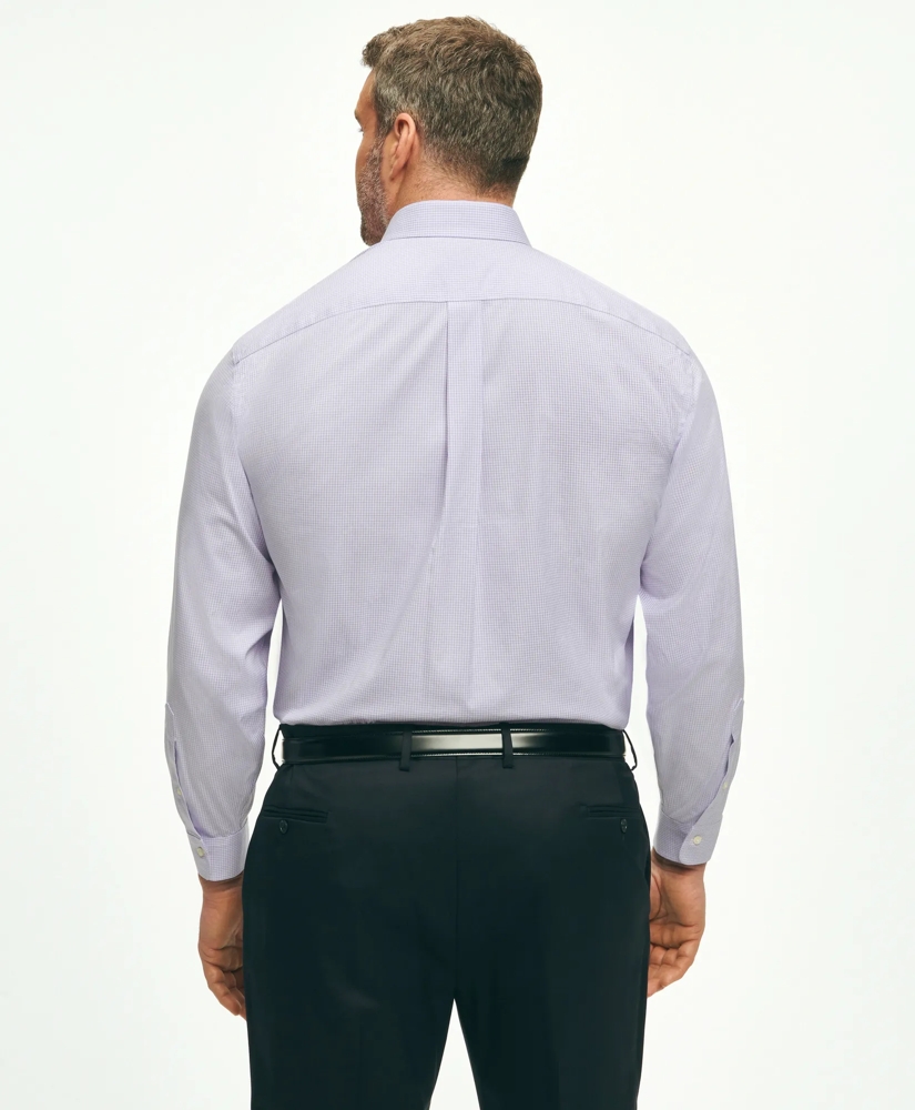 Big & Tall Stretch Supima® Cotton Non-Iron Pinpoint Oxford Ainsley Collar, Gingham Dress Shirt, image 4