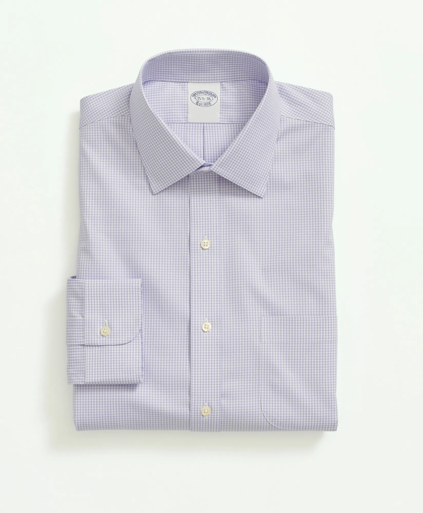 Big & Tall Stretch Supima® Cotton Non-Iron Pinpoint Oxford Ainsley Collar, Gingham Dress Shirt, image 5