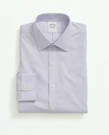 Big & Tall Stretch Supima® Cotton Non-Iron Pinpoint Oxford Ainsley Collar, Gingham Dress Shirt, image 5