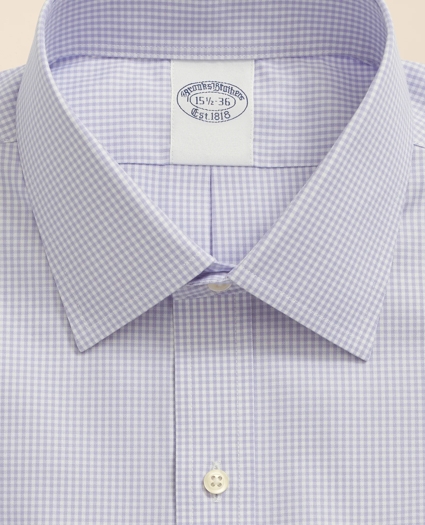 Big & Tall Stretch Supima&reg; Cotton Non-Iron Pinpoint Oxford Ainsley Collar, Gingham Dress Shirt, image 5