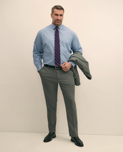Big & Tall Stretch Cotton Broadcloth Non-Iron Ainsley Collar Windowpane, Dress Shirt, image 2