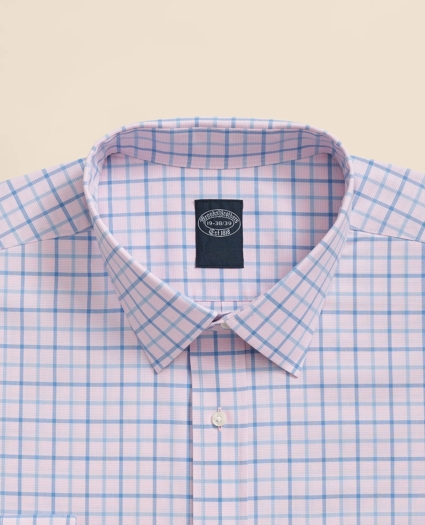 Big & Tall Stretch Supima® Cotton Non-Iron Broadcloth Ainsley Collar, Checked Dress Shirt, image 2