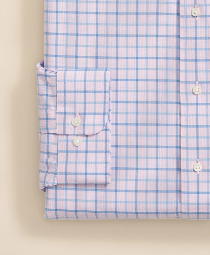 Big & Tall Stretch Supima® Cotton Non-Iron Broadcloth Ainsley Collar, Checked Dress Shirt, image 3