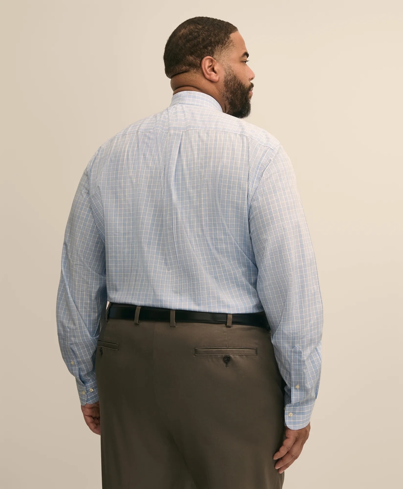 Big & Tall Stretch Cotton Non-Iron Poplin Ainsley Collar, Check Dress Shirt, image 3