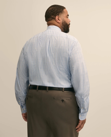 Big & Tall Stretch Cotton Non-Iron Poplin Ainsley Collar, Check Dress Shirt, image 3