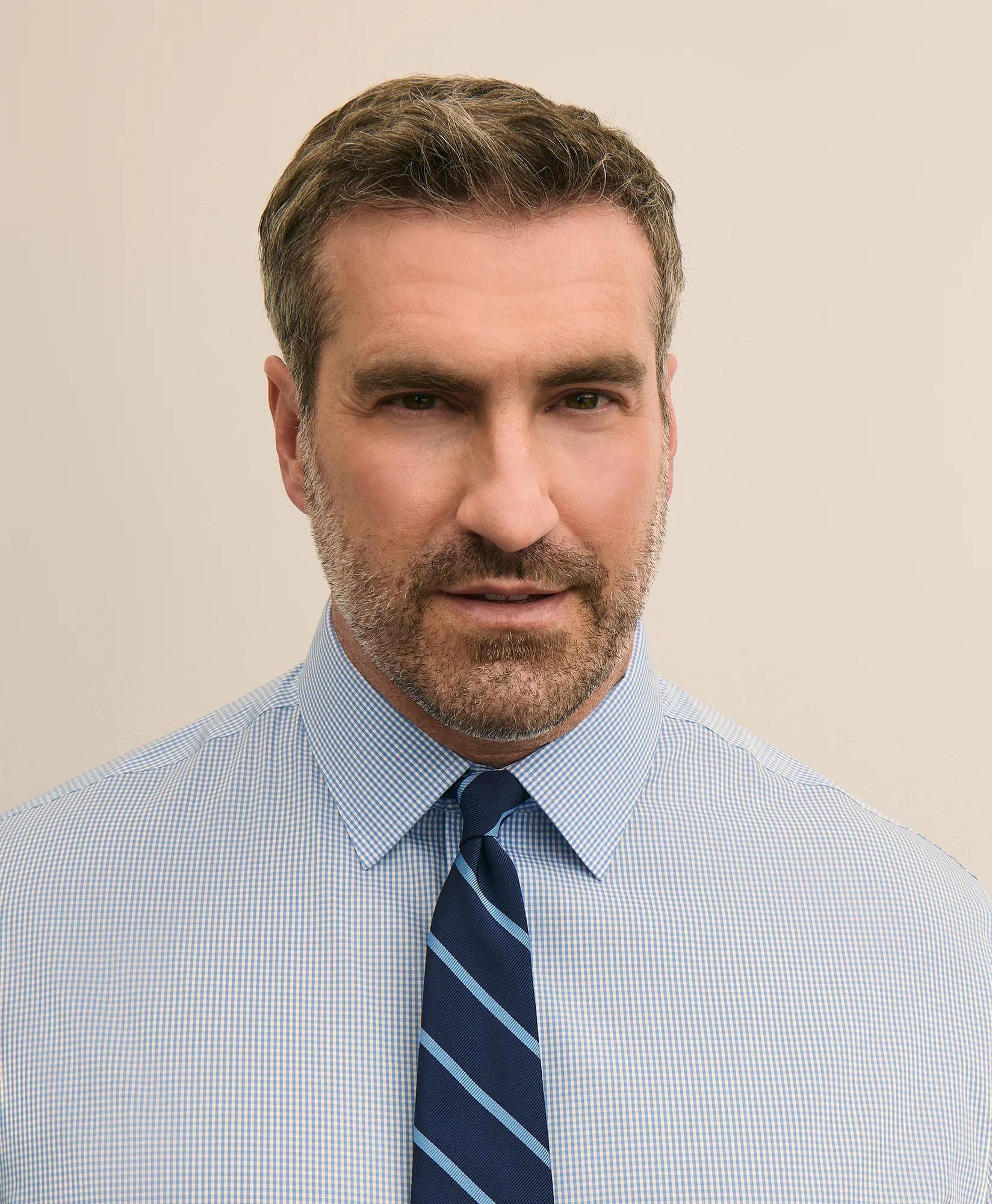 Brooks Brothers Explorer Collection Non-Iron Broadcloth Ainsley Collar, Gingham Plaid Dress Shirt, image 2