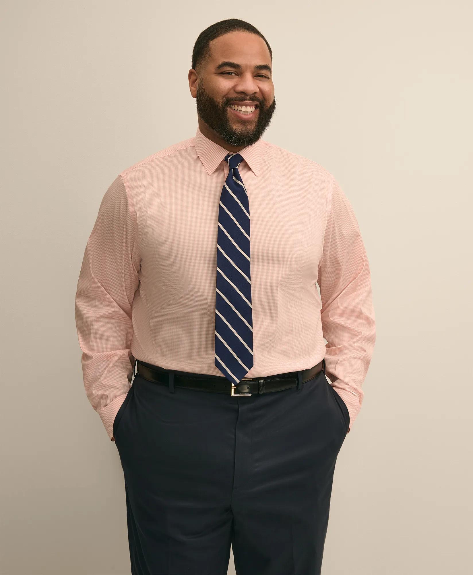 Brooks Brothers Explorer Collection Big & Tall Non-Iron Broadcloth Ainsley Collar, Gingham Dress Shirt, image 1