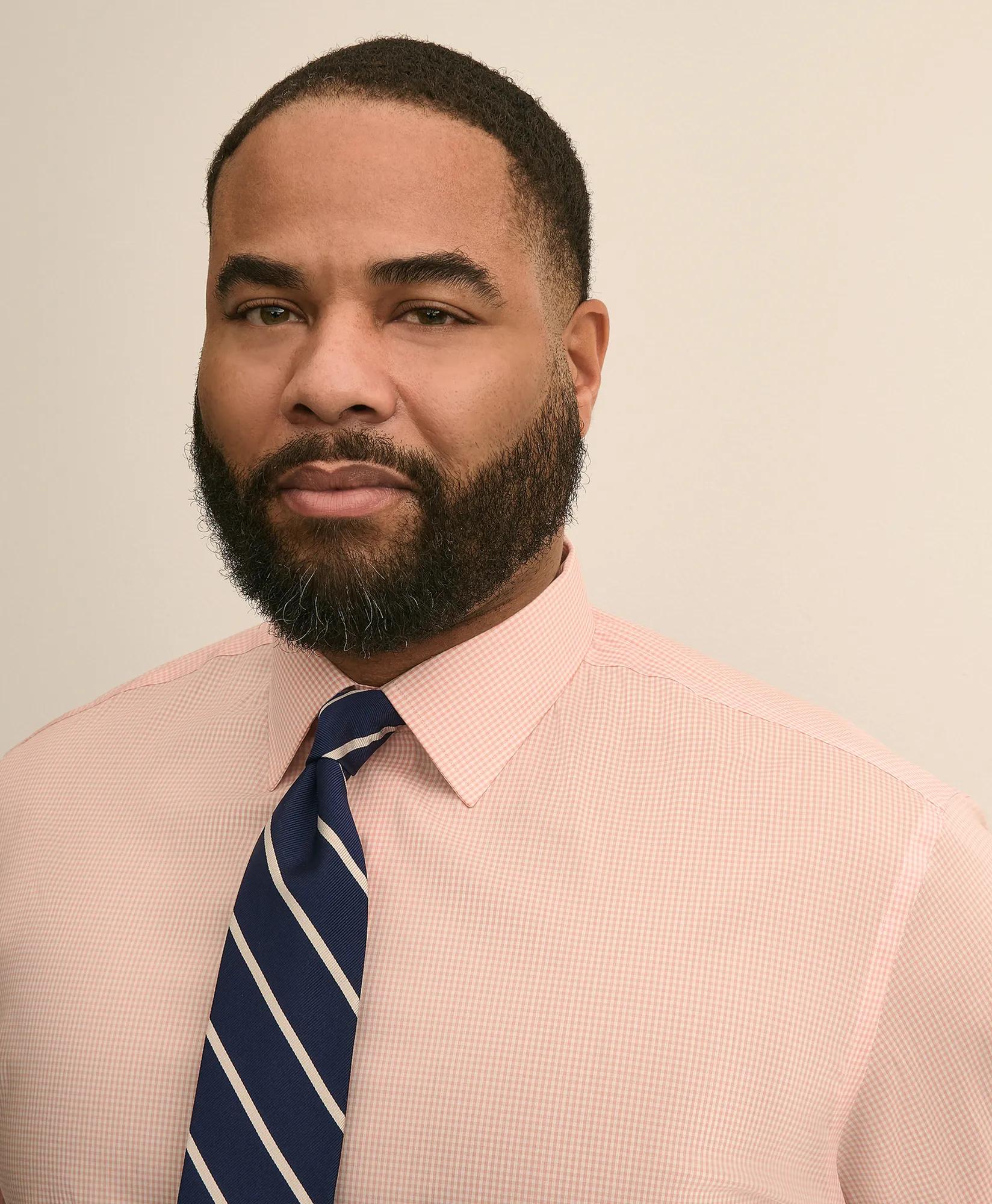 Brooks Brothers Explorer Collection Big & Tall Non-Iron Broadcloth Ainsley Collar, Gingham Dress Shirt, image 2