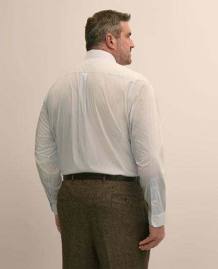 Brooks Brothers Explorer Collection Big & Tall Non-Iron Broadcloth Polo Button-Down Collar, Striped Dress Shirt, image 3