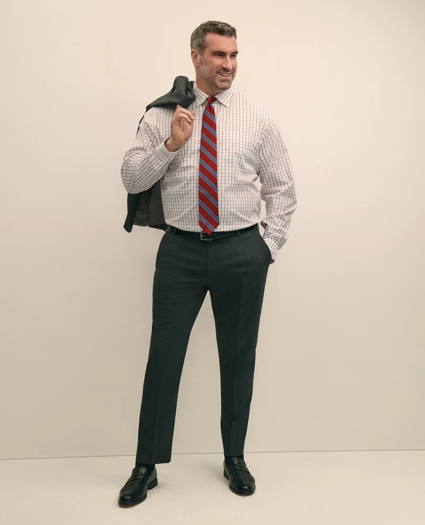 Big & Tall Stretch Cotton Non-Iron Ainsley Collar, Windowpane Dress Shirt, image 2