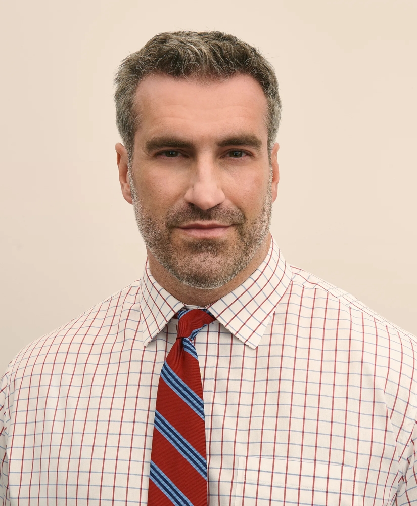 Big & Tall Stretch Cotton Non-Iron Ainsley Collar, Windowpane Dress Shirt, image 3