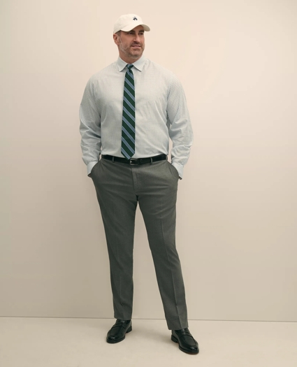 Big & Tall Stretch Cotton Non-Iron Pinpoint Oxford Ainsley Collar, Windowpane Dress Shirt, image 3