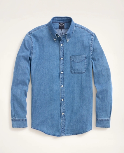 Big & Tall Japanese Stretch Denim Shirt, image 1