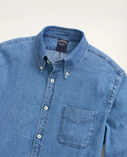 Big & Tall Japanese Stretch Denim Shirt, image 2