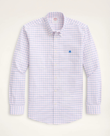 Stretch Big & Tall Sport Shirt, Non-Iron Oxford Windowpane, image 1