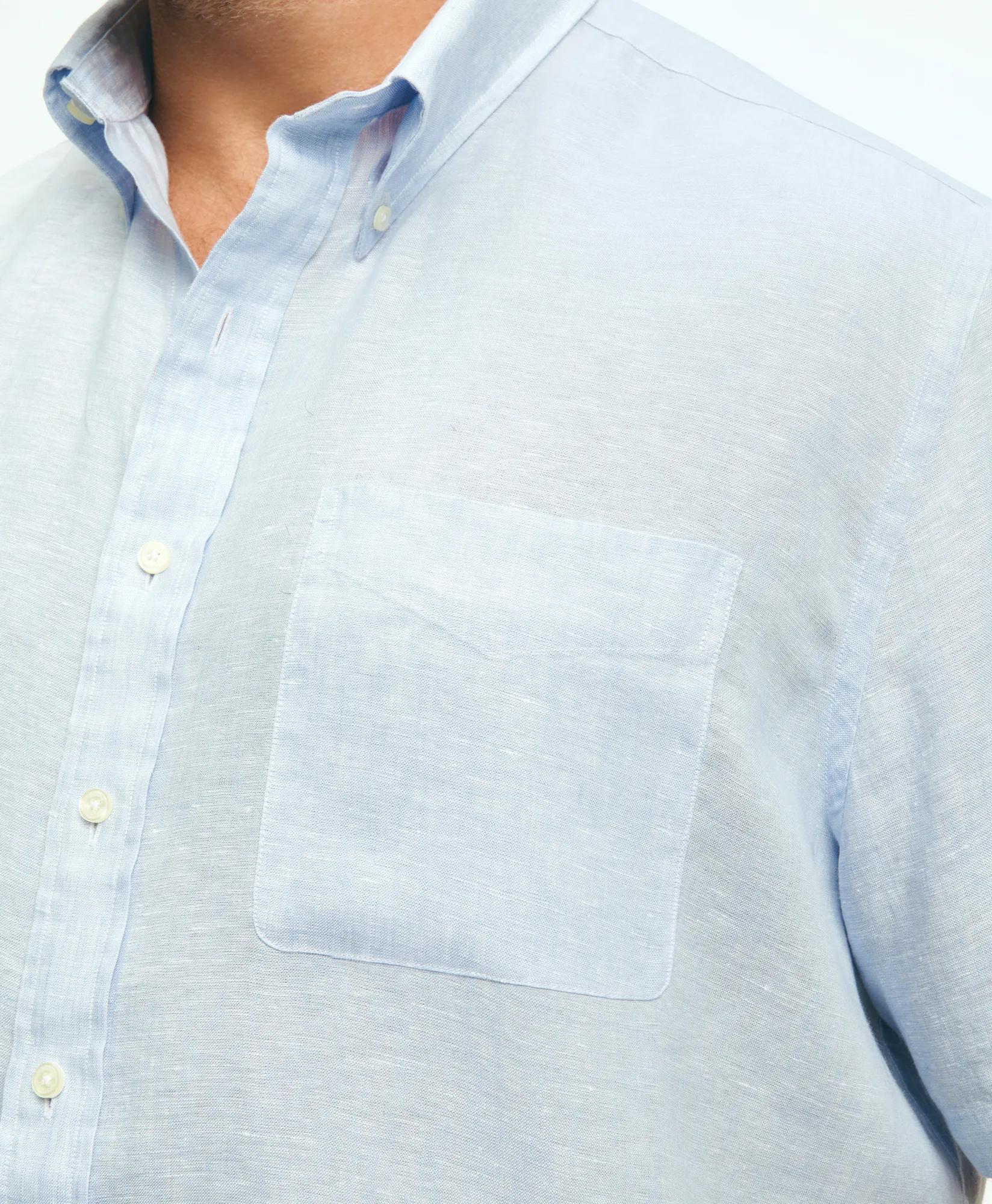 Big & Tall Sport Shirt,  Short-Sleeve Irish Linen, image 2