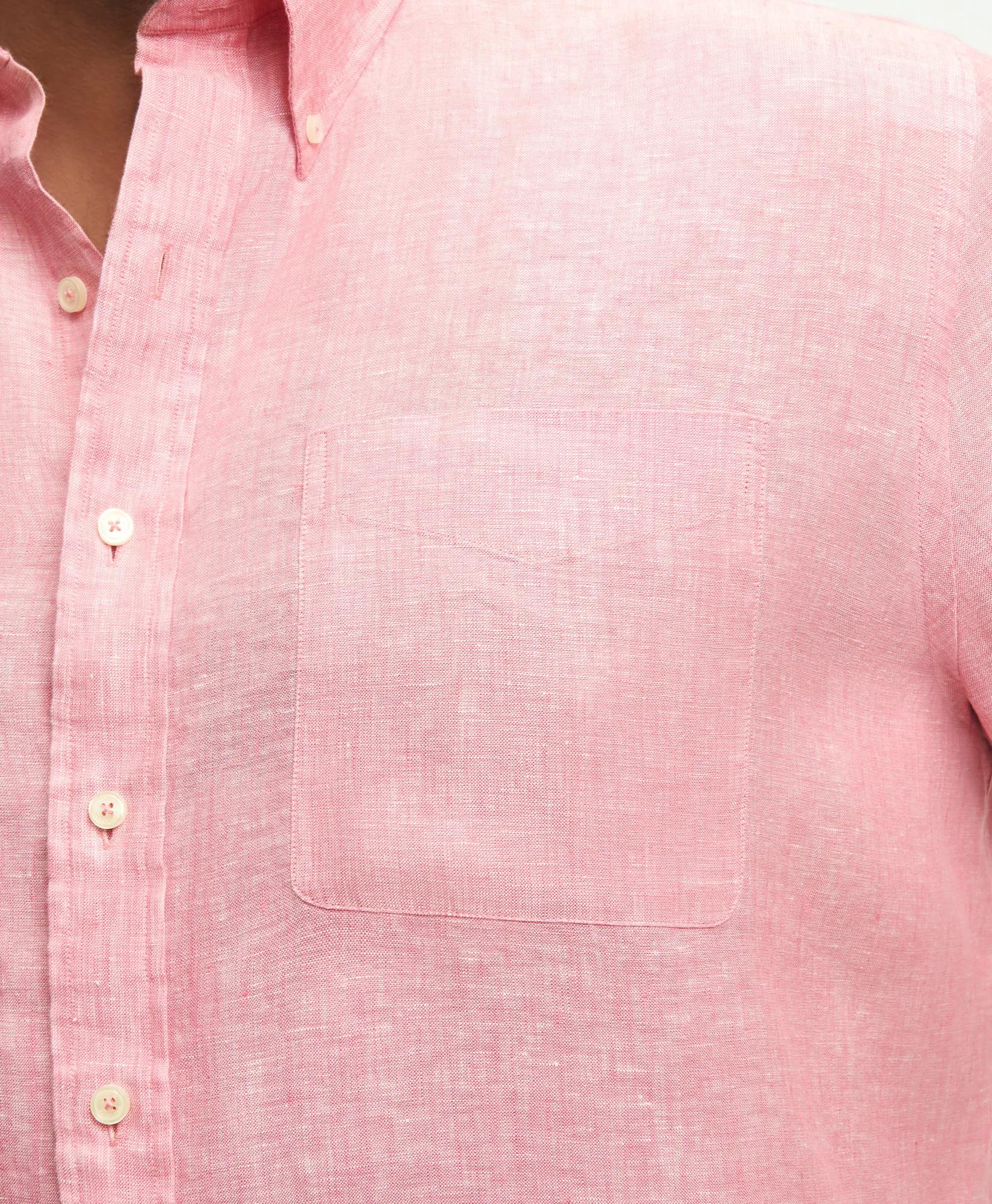 Big & Tall Sport Shirt,  Short-Sleeve Irish Linen, image 2