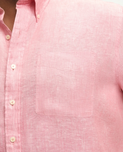 Big & Tall Sport Shirt,  Short-Sleeve Irish Linen, image 2